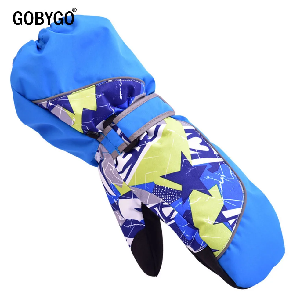 Детские зимние теплые лыжные перчатки GOBYGO для мальчиков и девочек спортивные