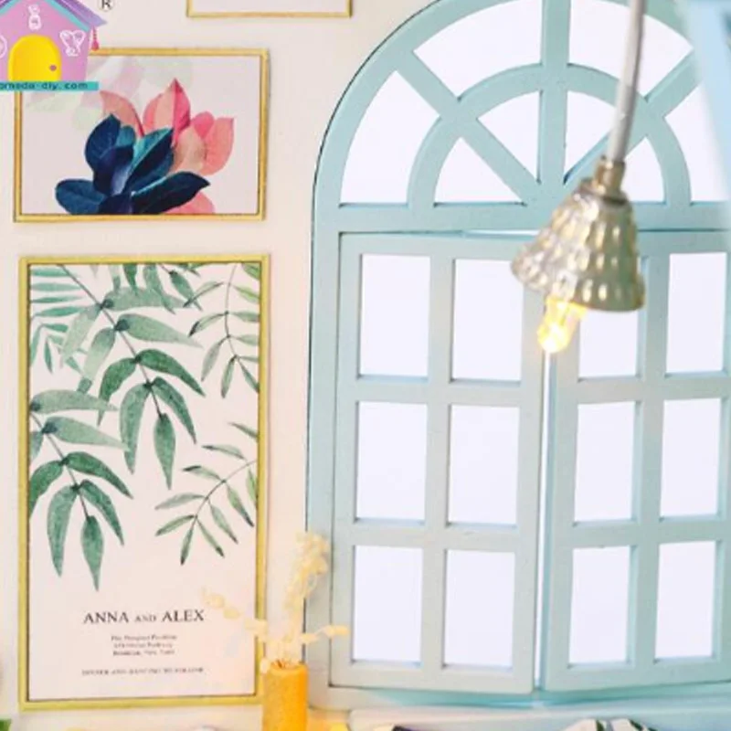 Кукольный дом Diy Миниатюрный Кукольный домик Модель деревянная игрушка мебель Каса де куклы Boneca дома подарок на день рождения