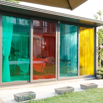 

SUNICE Different Colorful Choice Decoration Window Films With Glue Tint For Glass Store Home Building 152cm*150cm DIY