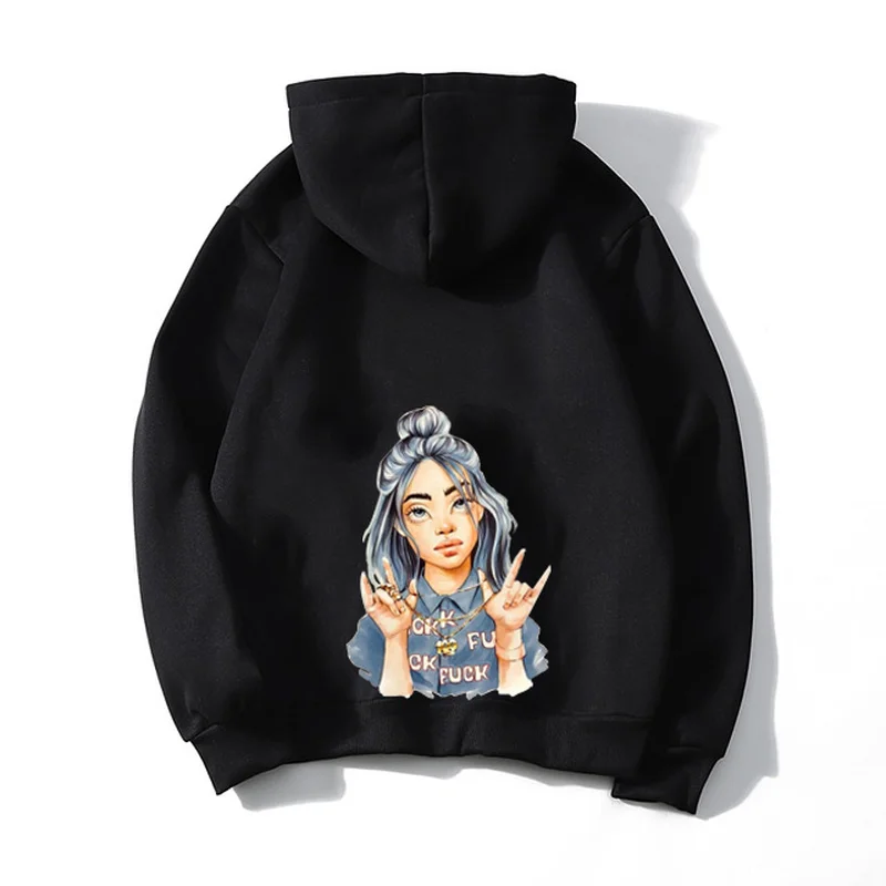 Harajuku Toddler Sweatshirts Boys Hoodies Oversize Kpop Billie Eilish Love Finger Casual Streetwear Girls Long Sleeve Tracksuit