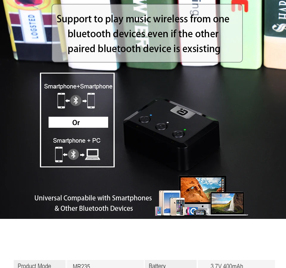 Bluetooth 5,0 приемник оптический, коаксиальный и 3,5 мм Aux приемник для домашней стереодинамики беспроводной аудио aptX с низкой задержкой MR235Pro