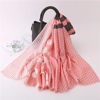 

Spring and summer new double-sided wave point striped silk scarf shade travel bib fashion breathable dual-use scarf