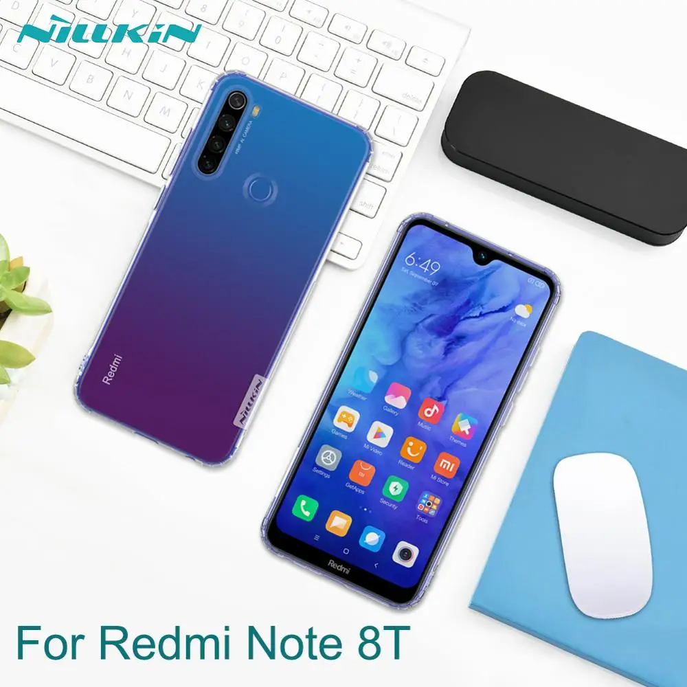 Противоударный чехол для Xiaomi Redmi Note 8 T NILLKIN Nature прозрачный мягкий накладка из ТПУ