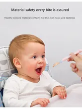 

2pcs/set with Box Baby Silicon Spoons Soft Temperature Sensing Feeding Spoon Children Flatware Spoon Safety Fresh Food Feeder