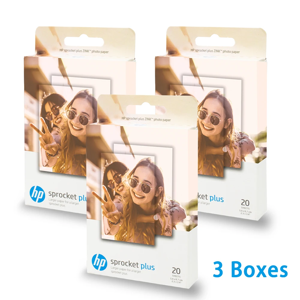 Uniplus 60 Sheets Hp Sprocket Plus Photo Paper 2.3x3.4 Inch Color Picture Printing Zink Photo Paper Pasteable Small Size Paper - Paper - AliExpress