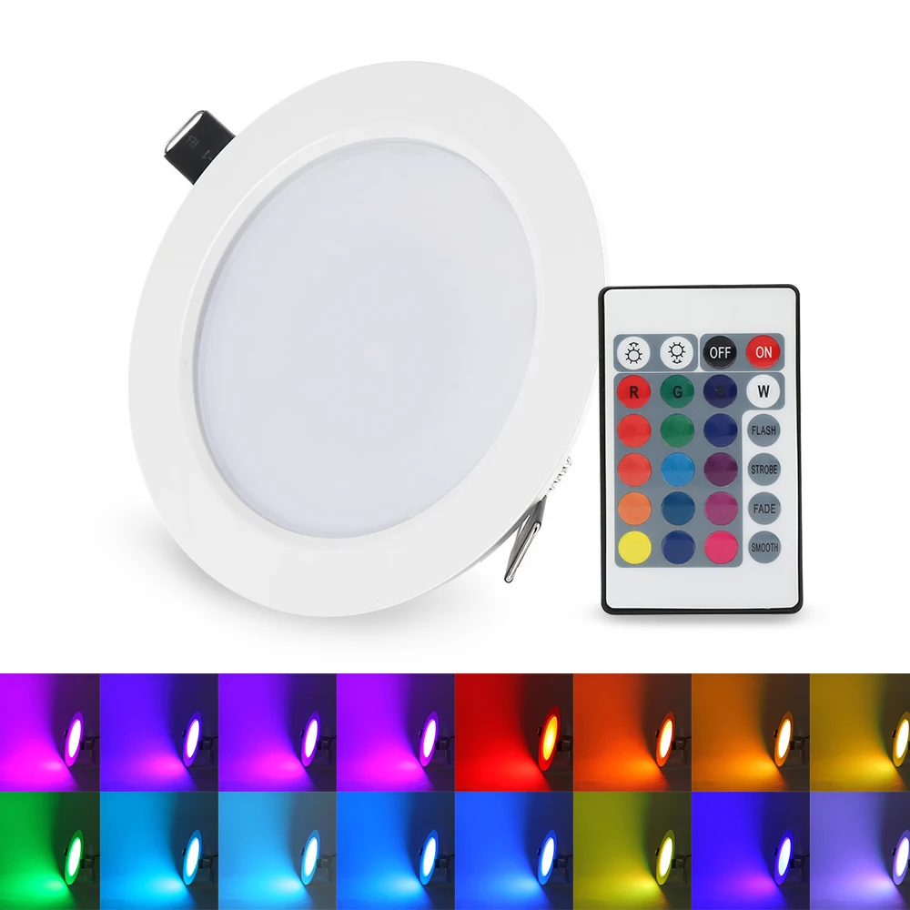 

5pcs 5W/10W RGB Ultra Thin LED Panel Light Driver Recessed Ceiling Panel Lamps for indoor Lighting Round Ceiling Lamp Indoor