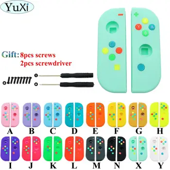 

YuXi For Nintend Switch NS Joy Con DIY Replacement Housing Shell Cover for NX JoyCons Controller Case Green Pink Teal