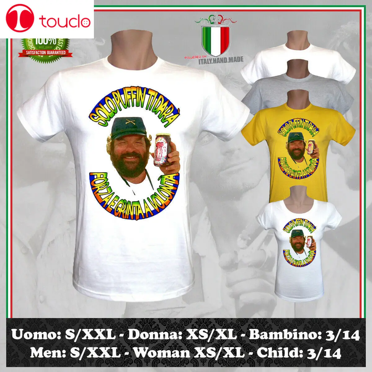 T-Shirt Solo Puffin Marmalade Bud Spencer & Terence Hill Tee Uomo Donna Bambino