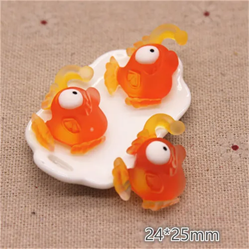 lantern fish 10 шт. новые милые резиновые морские животные рыбы/Медузы/краб/Морской конек с плоским основанием Кабошон Шарм DIY Телефон/ремесло украшения Аксессуары - Цвет: lantern fish