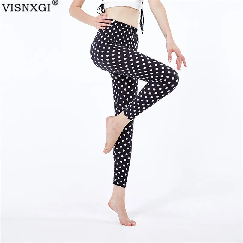 VISNXGI-mallas con estampado de lunares para mujer, pantalones florales suaves para gimnasio, elásticos, informales, para trabajar, a la moda, otoño, Raya Vertical