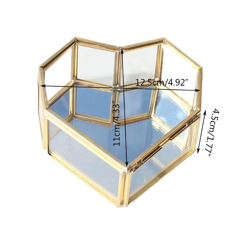 Коробка для свадебного кольца, коробка для хранения, стеклянные украшения для террариума, коробка для зелени, стекло, кольцо, носитель, суккулентное кольцо, коробка