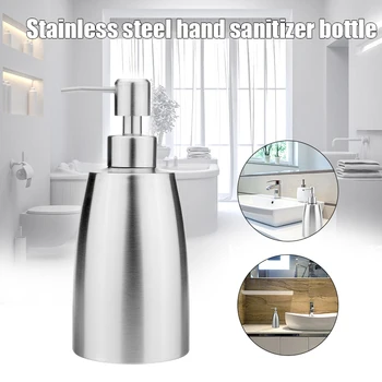 

400ml Bathroom Toilet Stainless Steel Soap Lotion Pump Dispenser Press Bottle @LS