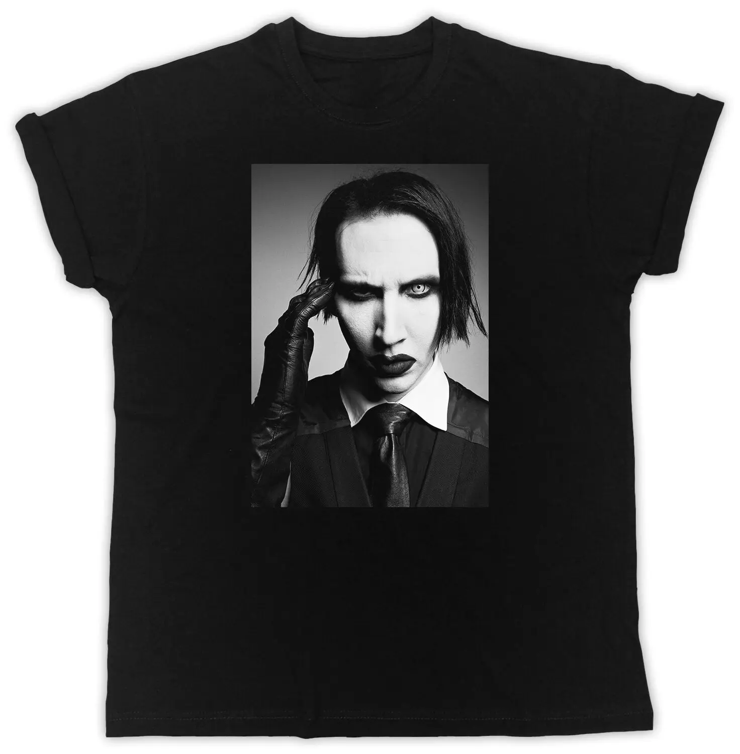 MARILYN MANSON идеальный подарок с коротким рукавом унисекс черная футболка | Мужская