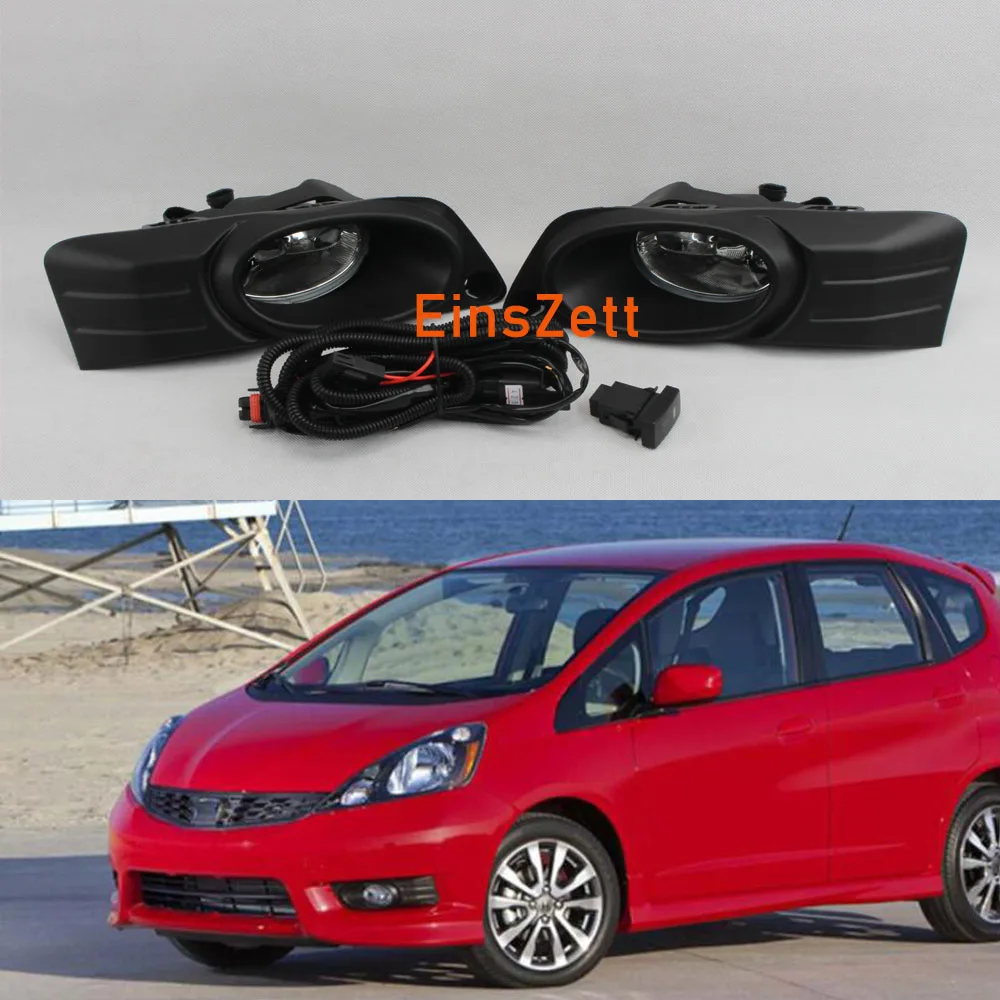 1set Car Fog Light Assembly For Honda Fit SHUTTLE 2011-2016 Front Bumper Lamp Halogen Bulb Day With Switch Cover | Автомобили и