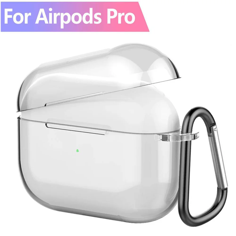 Прозрачный чехол для телефона Apple Airpods Pro 3 Чехол Мягкий ТПУ защитный с брелоком Air