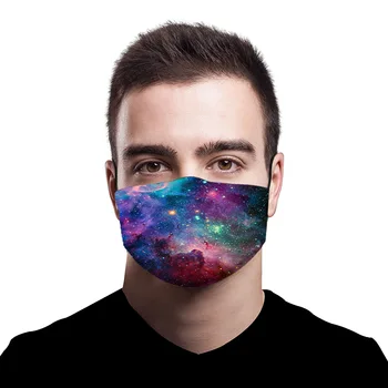 

Fashion Face Mask Space Galaxy Printed Masks Fabric Adult Kids Protective PM 2.5 Dust Mouth Cover Washable Reusable Mouth Mask