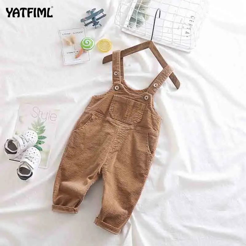 YATFIML детские штаны 0-3Yrs для мальчиков комбинезоны для девочек вельветовые комбинезоны детский комбинезон, Одежда для новорожденных, комплекты одежды со штанами - Цвет: Хаки