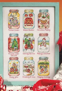 

GG Counted Cross Stitch Kit Cross stitch RS cotton with cross stitch FLandscape in the bottle 2 Christmas in the bottle
