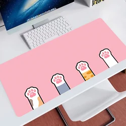 Grande anime mouse pad rosa bonito gato pata acessórios de jogos kawaii escritório teclado do computador mousepad xxl computador portátil gamer tapete