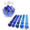 Bescon RPG Dice Set 35pcs Ocean Blue Set, DND Role Playing Game Dice 5X7pcs 2