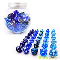 Bescon RPG Dice Set 35pcs Ocean Blue Set, DND Role Playing Game Dice 5X7pcs 2