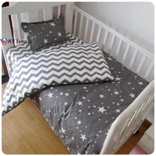 AY TescoBaby Juego de ropa de cama para recién nacidos, edredón con estampado de estrellas, de algodón puro, funda de almohada