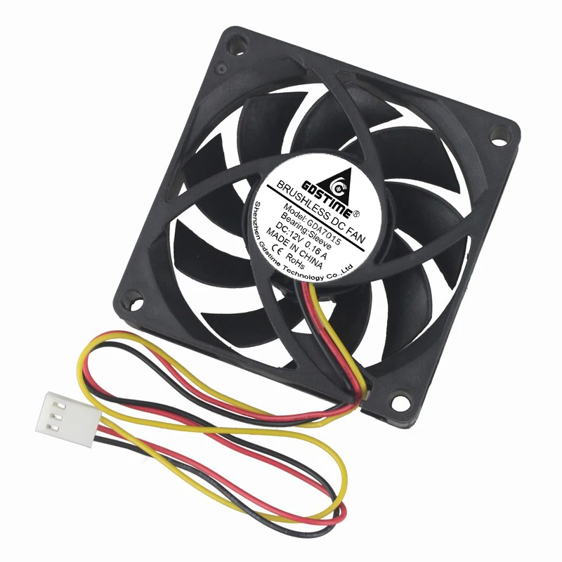 Ventilateur DC Sans Balai 50mm X 50mm X 10mm - 12V - 7 Pales - Pour Refroidissement électronique