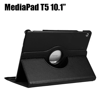 

MediaPad T5 360 Rotating Flip Stand Leather Flip Cover For Huawei MediaPad T5 10 AGS2-W09/L09/L03/10.1 inch Tablet Case