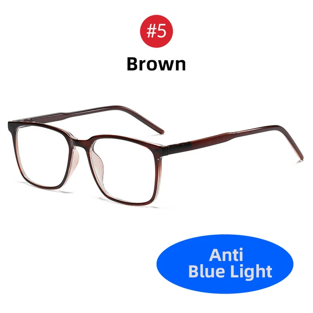 2022 Trending Blue Light Blocking Men's Glasses Gaming TR90 Matte Black Anti Ray Eyeglasses Women Transparent Fashion Eyewear 5 Brown