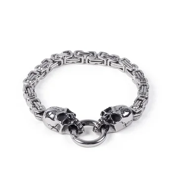 

Punk Skull Bracelet For Men Stainless Steel Fashion Jewelry /Black/Gold Color
