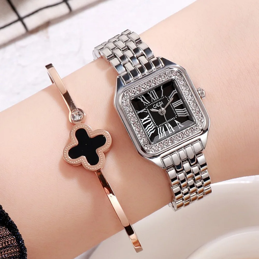 Simple Diamond Crystal Dial Waterproof Ladies Bracelet Women Watch Luxury Brand Fashion Quartz Wrist Watch Dress Jewelry Reloj