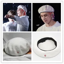 Kpop Kim Tae Hyung V концертный берет, шапки, кепка s, белая шапка с вышитыми буквами G