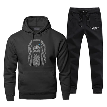 

Odin Vikings Hoodies Pants Sets Men Suit Tracksuit 2 Piece Tops Pant Sweatshirt Sweatpants Valhalla Athelstan Autumn Sports Set