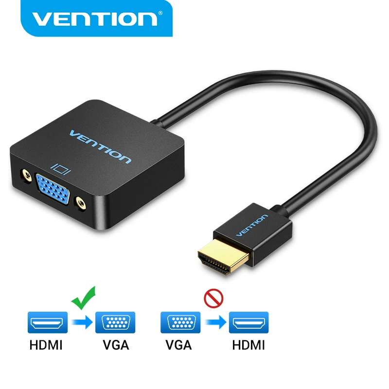 Vention HDMI к VGA адаптер конвертер Папа-мама 1080P HDMI-VGA с 3 5 Jack аудио кабель для ТВ-бокса