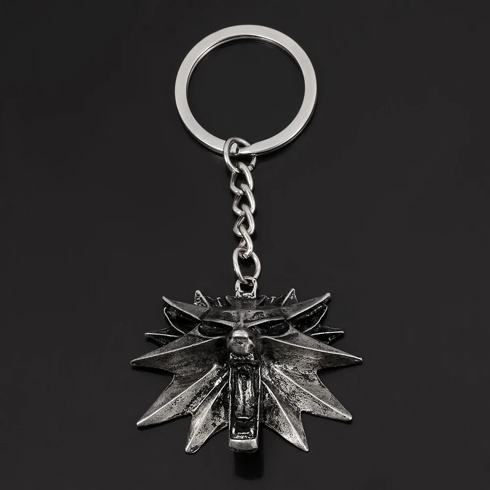 Game The Witcher3 Wild Hunt Keychain Metal Pendant Key Rings Cosplay Ornament 