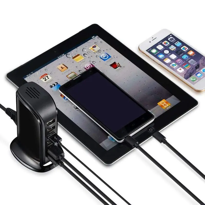 Несколько USB башня Мощность адаптер 6-Порты зарядная станция для Apple iPhone X/XS/XR MAX/8/7 Plus/6 Plus/6 S Plus 5S iPad Pro Air Mini S