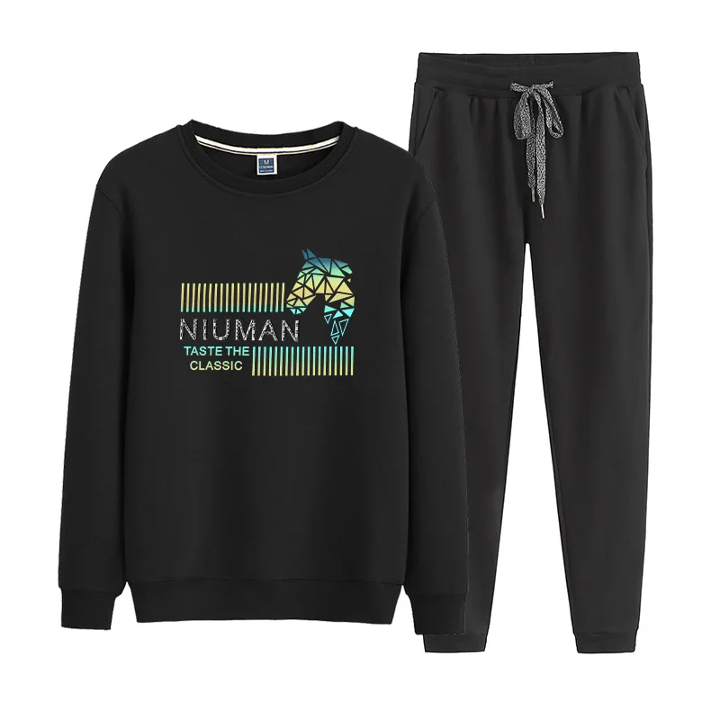 

2019 Autumn New Style Men Soil Leisure Sports Suit Loose And Plus-sized Running Spring And Autumn a Set of Wymk6007