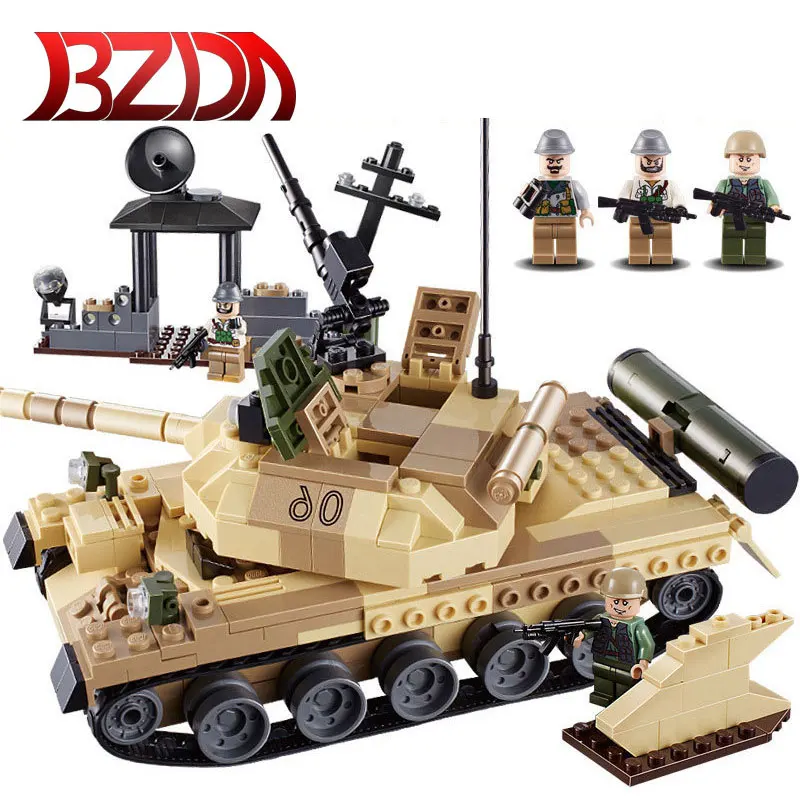 BZDA 372 PCS WW2 World War aramed Raid T62 модель строительные блоки военная тема Tank Дети игрушки