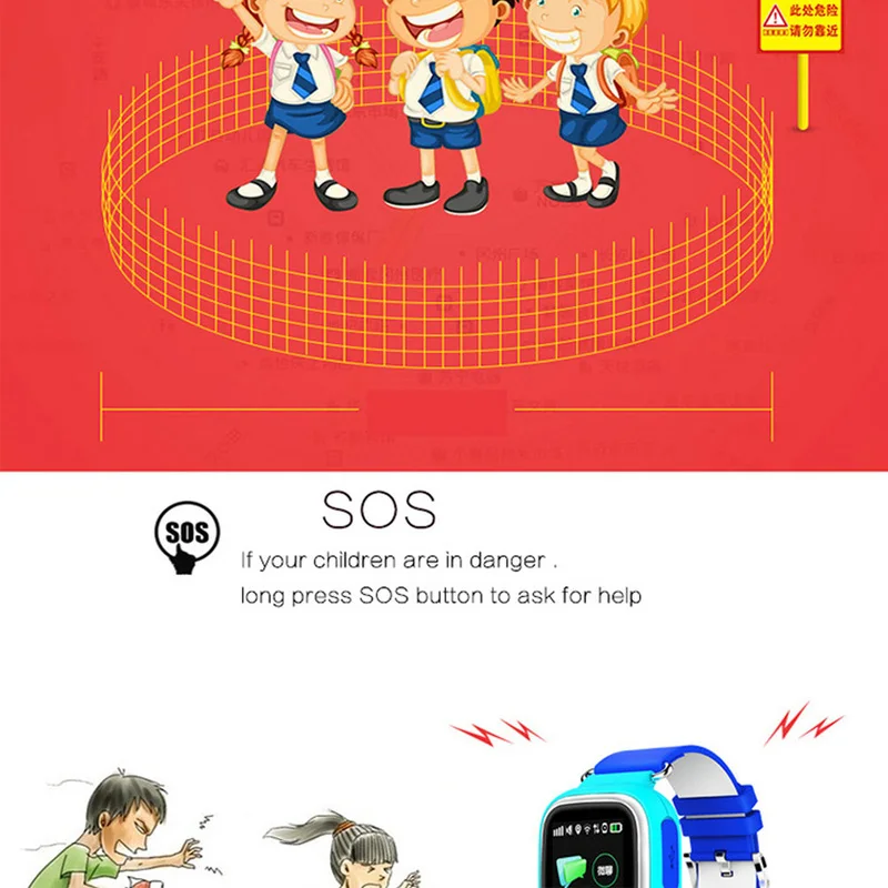 New Arrival Q90 GPS Phone Children Watch Positioning Fashion  1.22 Inch Color Touch Screen kids SOS Smart Watch PK Q80 Q50 Q12