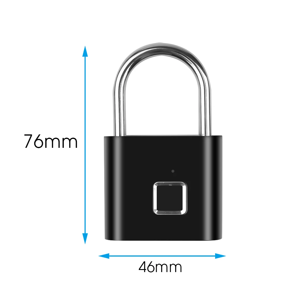 Смарт-замок без ключа с защитой от отпечатков пальцев, Перезаряжаемый USB чехол для багажа, сумка с замком, защита от кражи, замок с защитой от отпечатков пальцев