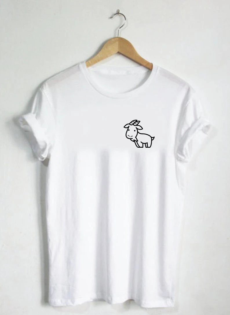 

Goat - Shirt Tshirt Farm Animals Sheep Lamb Cute Horns Clothing Mens Womens Kids Land Mammal Zoo Pet Top Tee Soft-J892