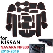 Противоскользящие резиновые чашки подушки двери паз коврик для Nissan Navara NP300 D23~ аксессуары Автомобильные наклейки коврик для телефона