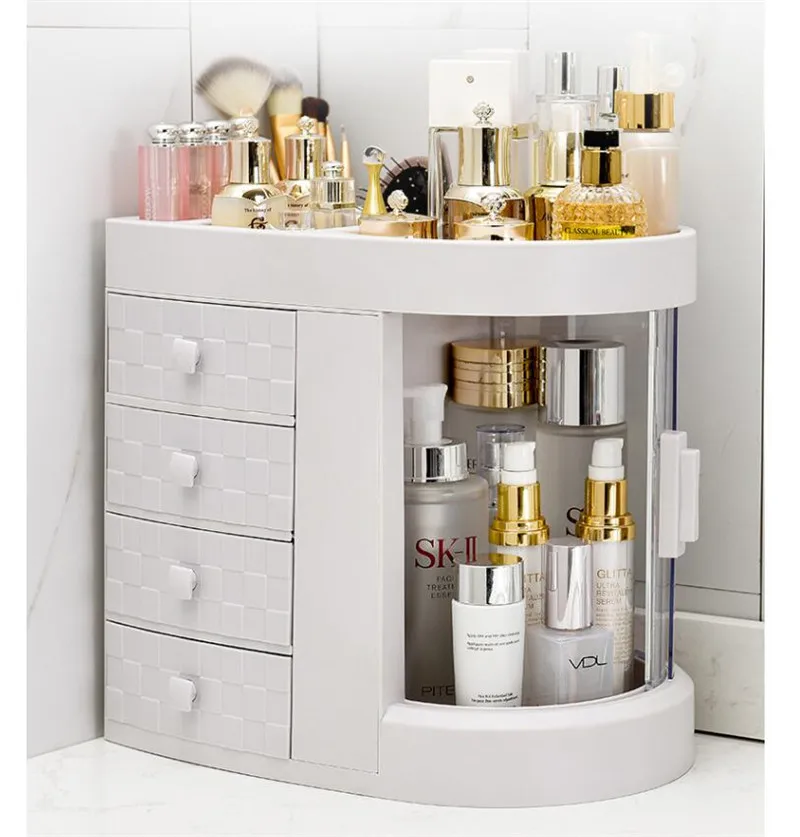 4 Utility Drawer Type Cosmetic StorageTox Dustproof Plastic Shelf For Tabletop Multifunctional Cosmetics Classified Admission