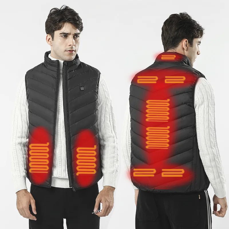 

2020 Men Autumn winter Smart heating Cotton Vest USB Infrared Electric Heating Vest Women Outdoor Flexible Thermal Warm Jacket