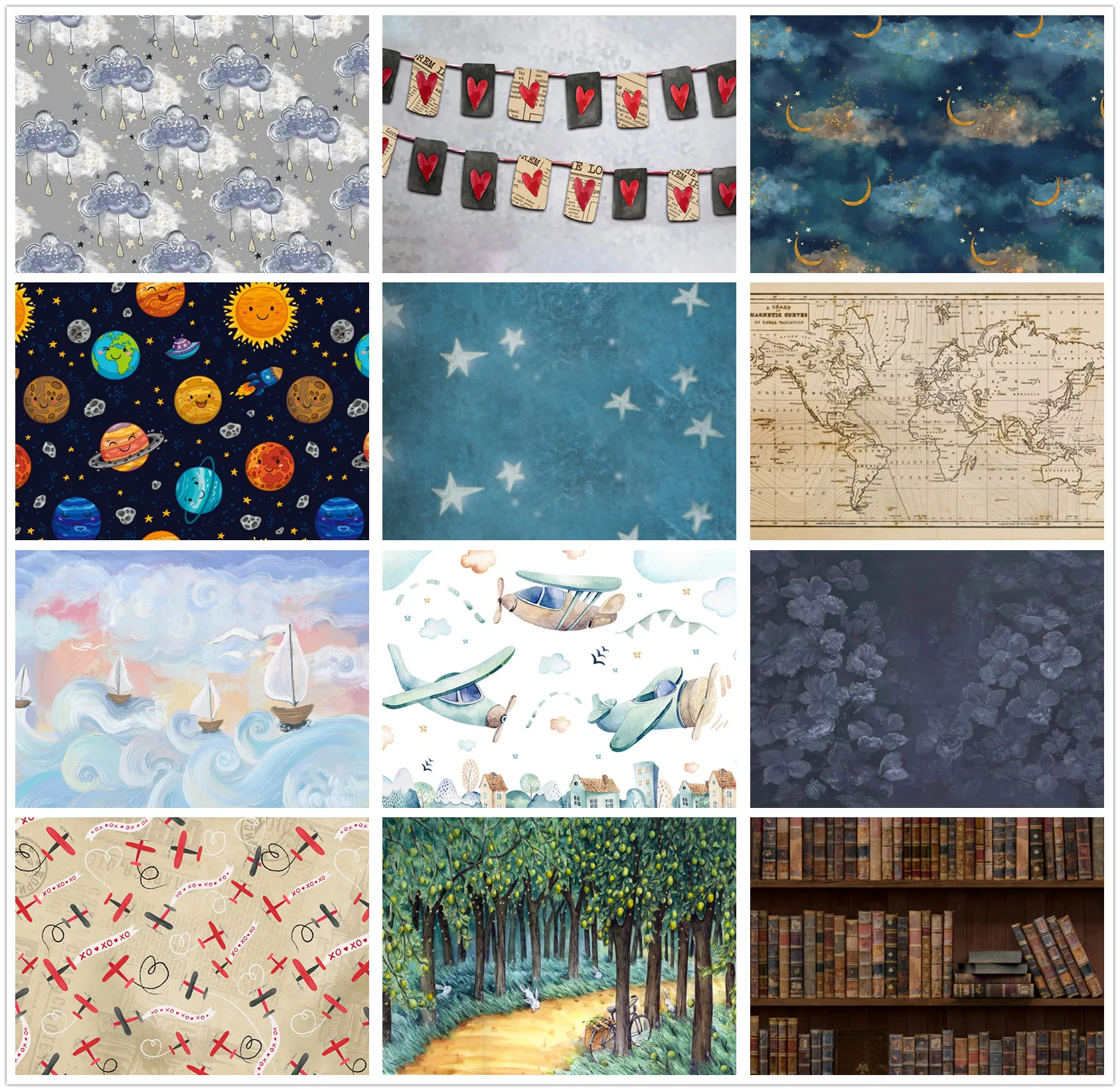 Фон для фотосъемки на день рождения акварельный рисунок мальчиков и