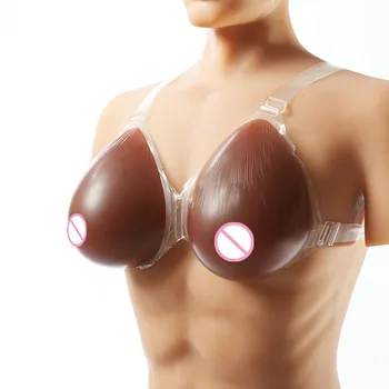 

1400g/pair 36D 38D 40D Black Liquid Silicone Breast Forms Padded Enhancer Drag Queen Boobs for Mastectomy Cancer Care Women