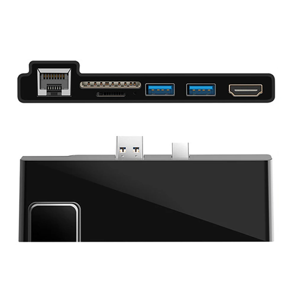 Ethernet порт компьютера RJ45 Plug And Play 4K HDMI USB концентратор док-станция Led Mini TF ABS Lan адаптер для Surface Pro 6