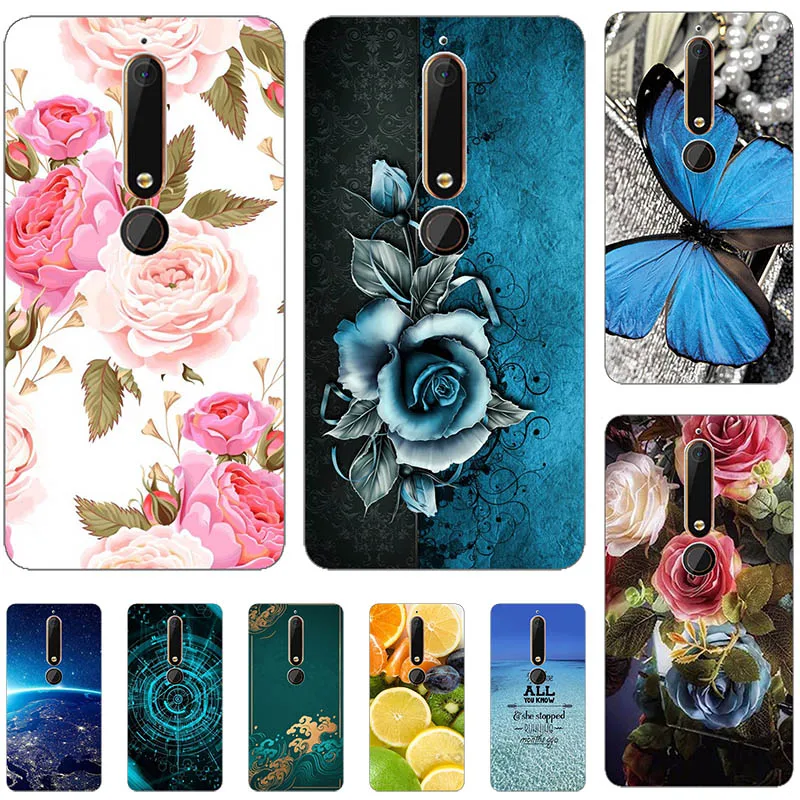 Модный цветочный чехол для Nokia 6 1 TA-1043 TA-1045 TA-1054 TA-1050 TA-1068 дюймов мягкий силиконовый