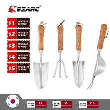EZARC – ensemble d'outils de jardin en acier inoxydable, 4 pièces, Kit de bonsaï pour vergers, avec râteau, pelle et fourchettes