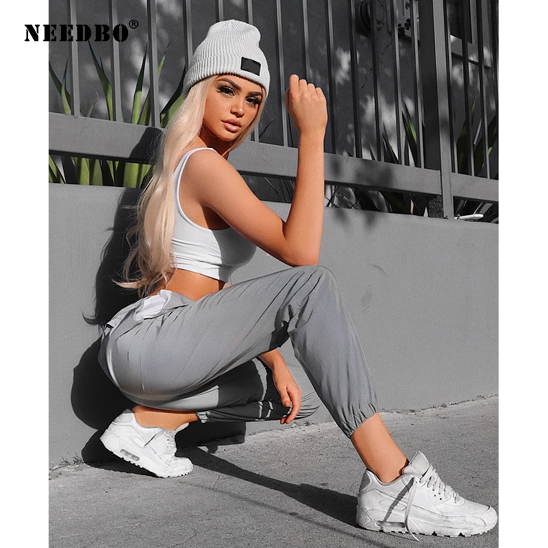 Light Reflective Pants for Women Ladies Women Pants Casual Harajuku Hip Hop Pantalon Femme Joggers trousers women casual pants